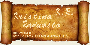 Kristina Radumilo vizit kartica